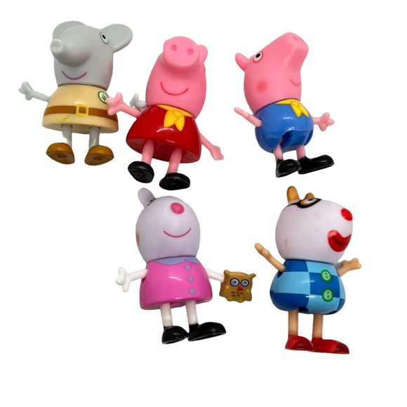 Peppa the Pig Set of 5 Characters Posable Figures Toys - Picture 5 of 5